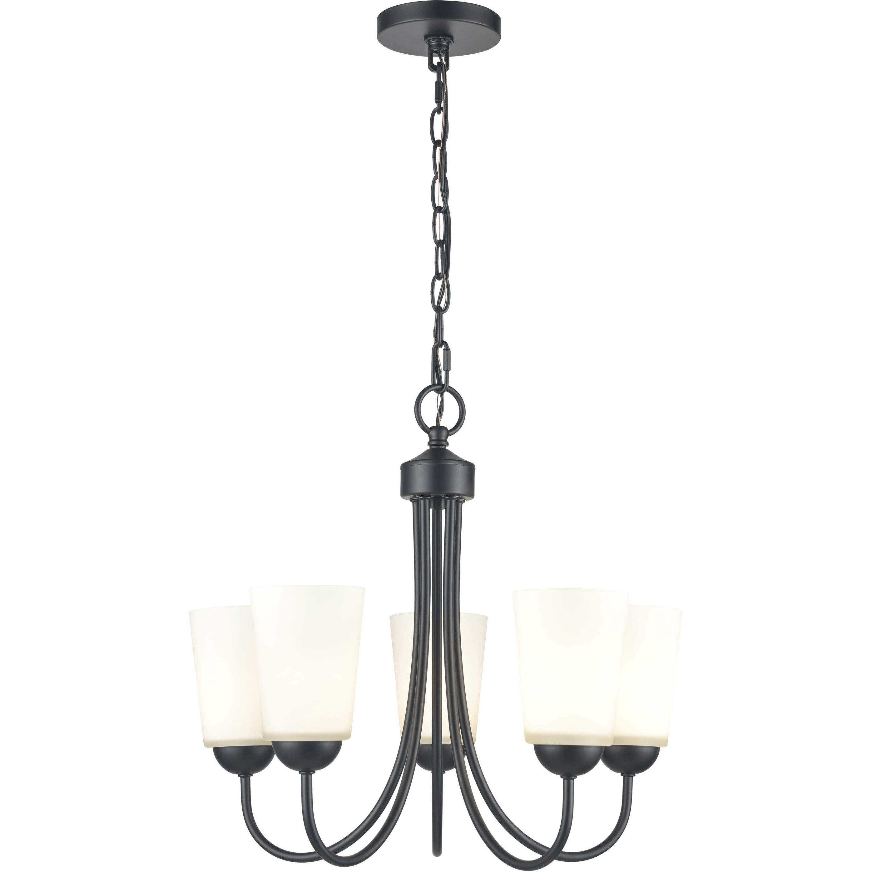 Ivey Lake 5 Light 20 inch Matte Black Chandelier Ceiling Light